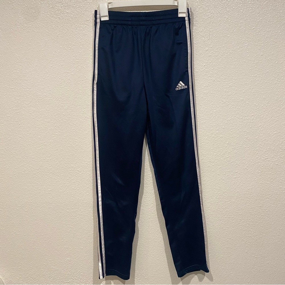 Kids Adidas Girls Blue 3 Stripe Straight Leg Track Pants XL 14/16